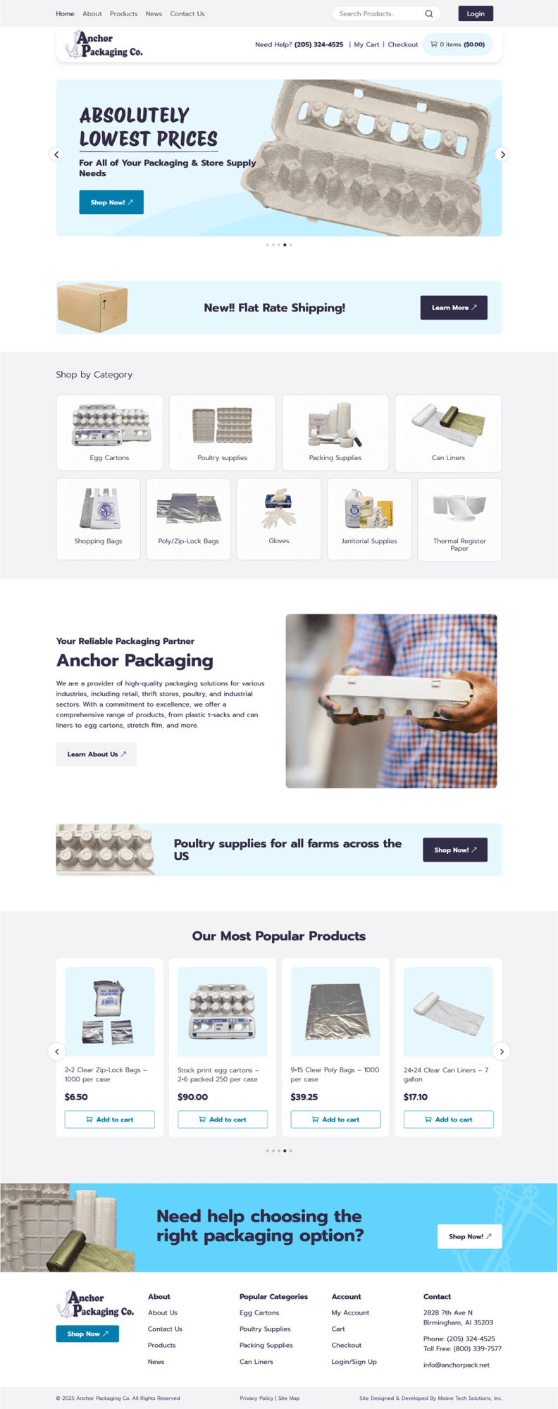 Anchor packaging web