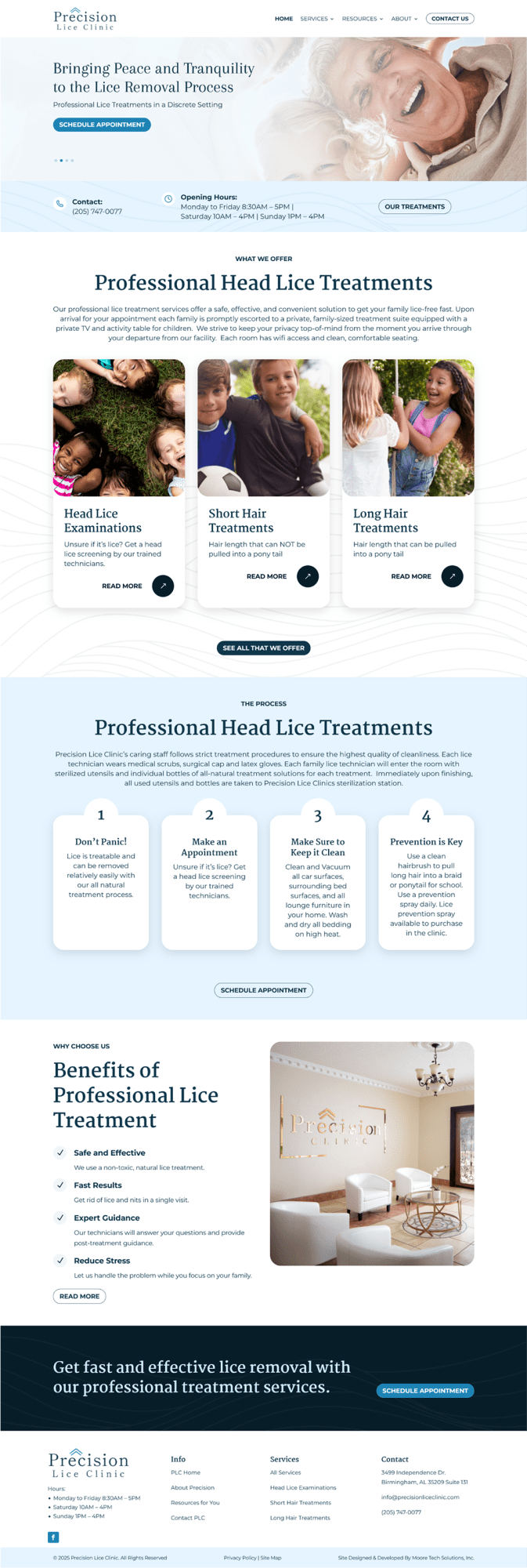 Precision lice clinic web