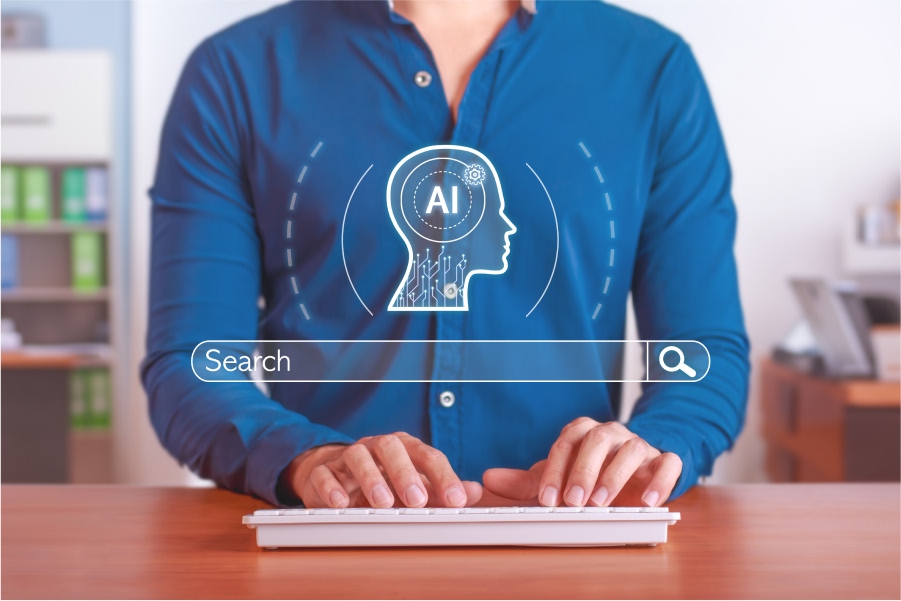 Search-Engine-With-Ai-To-Improve-And-Optimize-Data Comparison of traditional google search results and ai-generated search overviews in 2026