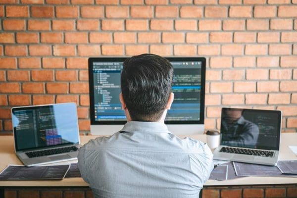 A guy programming in front of the computer